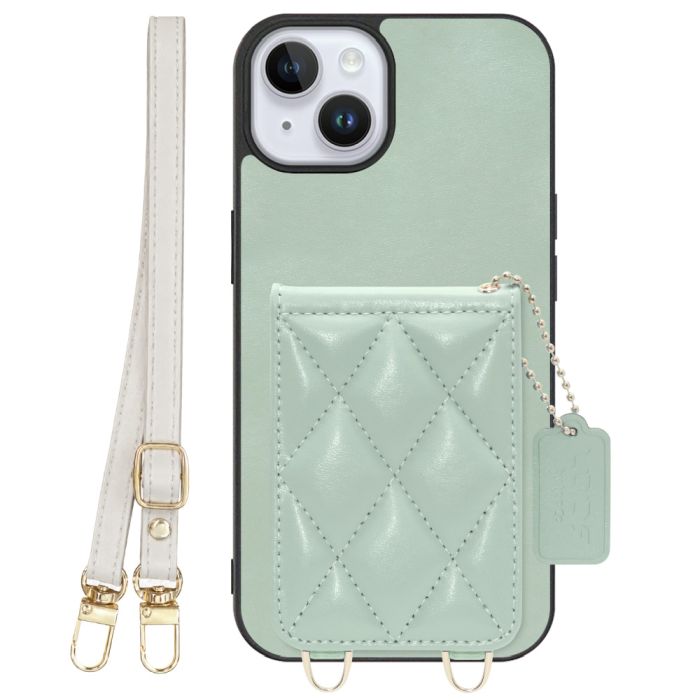 [ LOOF SWEET-SHELL SHOULDER  ] iPhone 14 Plus iphone14plus 14plus 14+ プラス スマホケース キルティング加工のカードケース付き ロングストラップ付き マグネット内蔵 カード収納 本革 [ iPhone 14 Plus ]