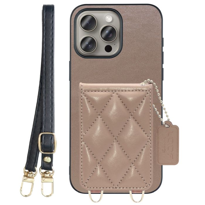 [ LOOF SWEET-SHELL SHOULDER  ] iPhone 15 Pro Max iPhone15 Pro Max アイフォン15 プロ マックス iPhone 15 15ProMax アイフォン 15 スマホケース キルティング加工のカードケース付き ロングストラップ付き マグネット内蔵 カード収納 本革 [ iPhone 15 Pro Max ]