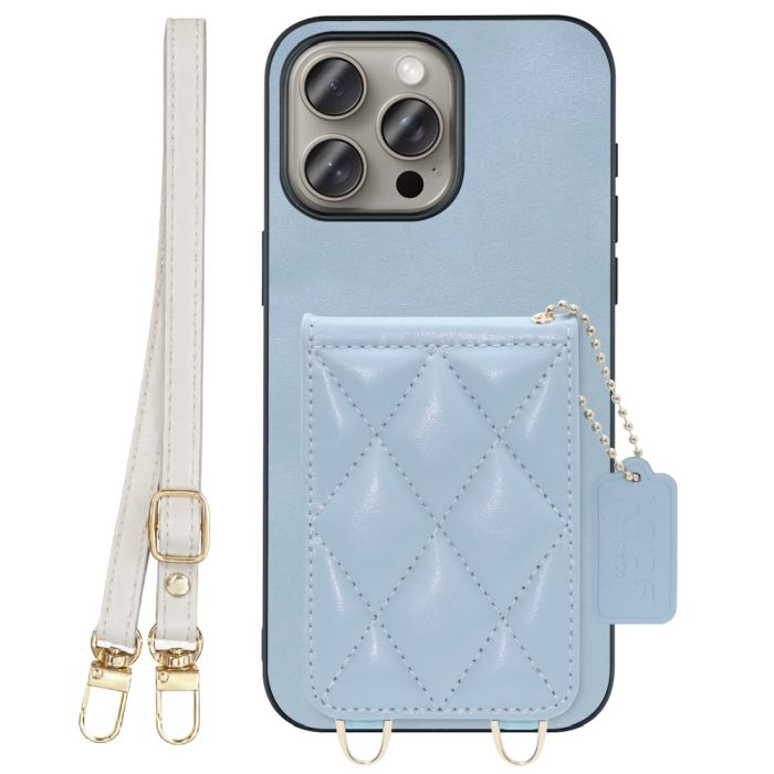 [ LOOF SWEET-SHELL SHOULDER  ] iPhone 15 Pro Max iPhone15 Pro Max アイフォン15 プロ マックス iPhone 15 15ProMax アイフォン 15 スマホケース キルティング加工のカードケース付き ロングストラップ付き マグネット内蔵 カード収納 本革 [ iPhone 15 Pro Max ]
