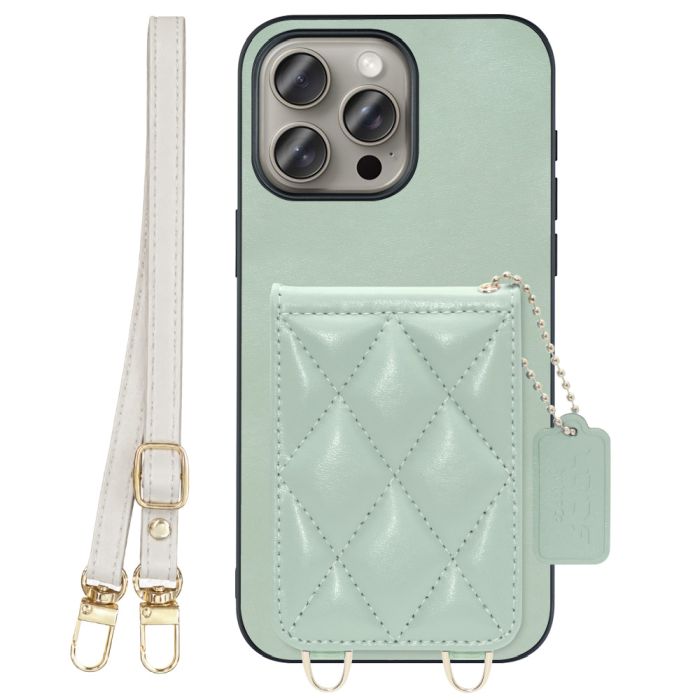 [ LOOF SWEET-SHELL SHOULDER  ] iPhone 15 Pro Max iPhone15 Pro Max アイフォン15 プロ マックス iPhone 15 15ProMax アイフォン 15 スマホケース キルティング加工のカードケース付き ロングストラップ付き マグネット内蔵 カード収納 本革 [ iPhone 15 Pro Max ]