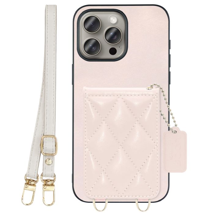 [ LOOF SWEET-SHELL SHOULDER  ] iPhone 15 Pro Max iPhone15 Pro Max アイフォン15 プロ マックス iPhone 15 15ProMax アイフォン 15 スマホケース キルティング加工のカードケース付き ロングストラップ付き マグネット内蔵 カード収納 本革 [ iPhone 15 Pro Max ]