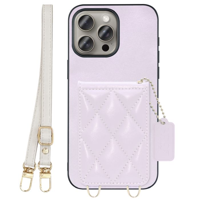 [ LOOF SWEET-SHELL SHOULDER  ] iPhone 15 Pro Max iPhone15 Pro Max アイフォン15 プロ マックス iPhone 15 15ProMax アイフォン 15 スマホケース キルティング加工のカードケース付き ロングストラップ付き マグネット内蔵 カード収納 本革 [ iPhone 15 Pro Max ]