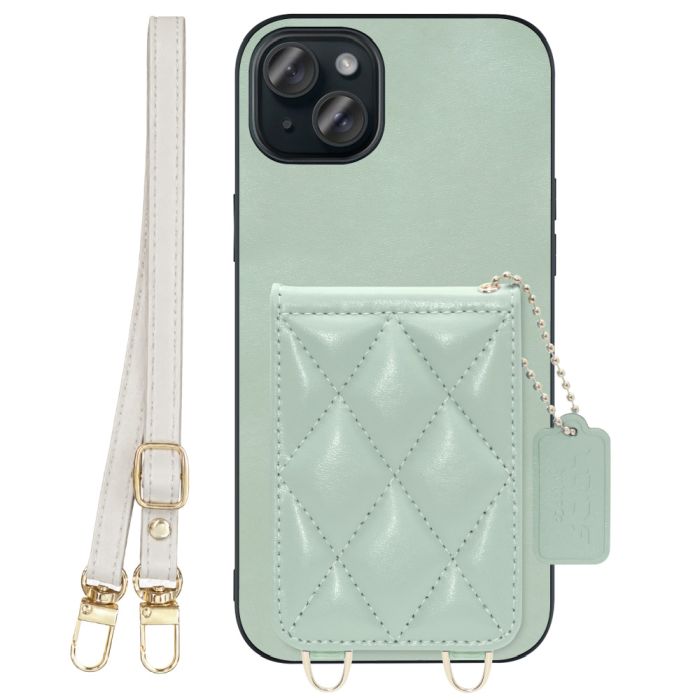 [ LOOF SWEET-SHELL SHOULDER  ] iPhone 15 Plus iPhone15 Plus アイフォン15 プラス iPhone 15 Plus 15Plus アイフォン 15 スマホケース キルティング加工のカードケース付き ロングストラップ付き マグネット内蔵 カード収納 本革 [ iPhone 15 Plus ]