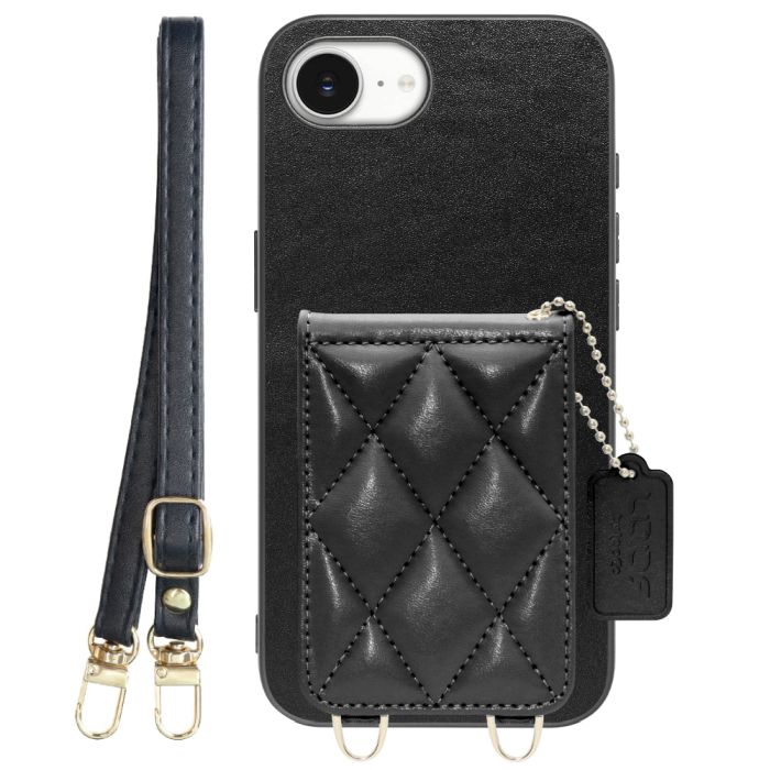 [ LOOF SWEET-SHELL SHOULDER  ] iPhone 16e / 17e iPhone16e 17e アイフォン16イー 17イー iPhone 16E アイフォン 17E スマホケース キルティング加工のカードケース付き ロングストラップ付き マグネット内蔵 カード収納 本革 [ iPhone 16e / 17e ]