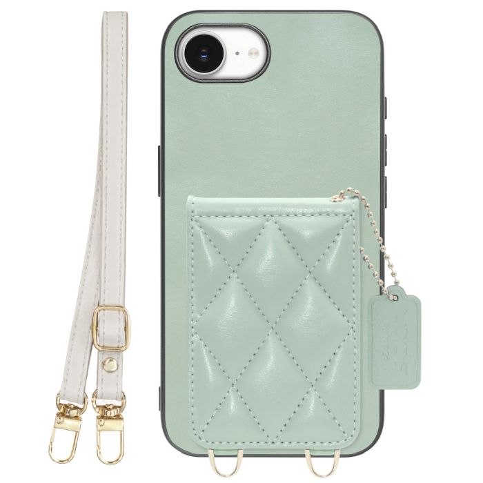 [ LOOF SWEET-SHELL SHOULDER  ] iPhone 16e / 17e iPhone16e 17e アイフォン16イー 17イー iPhone 16E アイフォン 17E スマホケース キルティング加工のカードケース付き ロングストラップ付き マグネット内蔵 カード収納 本革 [ iPhone 16e / 17e ]