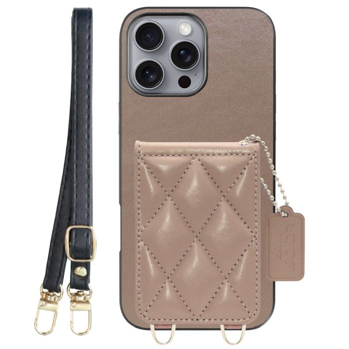 [ LOOF SWEET-SHELL SHOULDER  ] iPhone 16 Pro Max iPhone16 Pro Max アイフォン16 プロ マックス スマホケース キルティング加工のカードケース付き ロングストラップ付き マグネット内蔵 カード収納 本革 [ iPhone 16 Pro Max ]