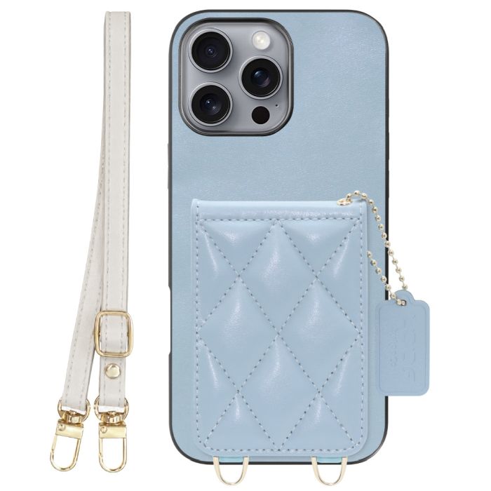 [ LOOF SWEET-SHELL SHOULDER  ] iPhone 16 Pro Max iPhone16 Pro Max アイフォン16 プロ マックス スマホケース キルティング加工のカードケース付き ロングストラップ付き マグネット内蔵 カード収納 本革 [ iPhone 16 Pro Max ]