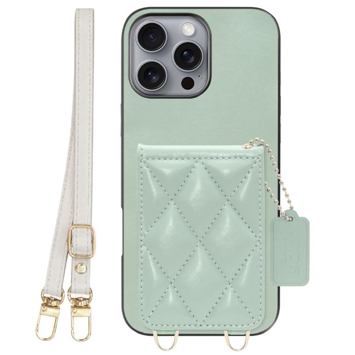 [ LOOF SWEET-SHELL SHOULDER  ] iPhone 16 Pro Max iPhone16 Pro Max アイフォン16 プロ マックス スマホケース キルティング加工のカードケース付き ロングストラップ付き マグネット内蔵 カード収納 本革 [ iPhone 16 Pro Max ]