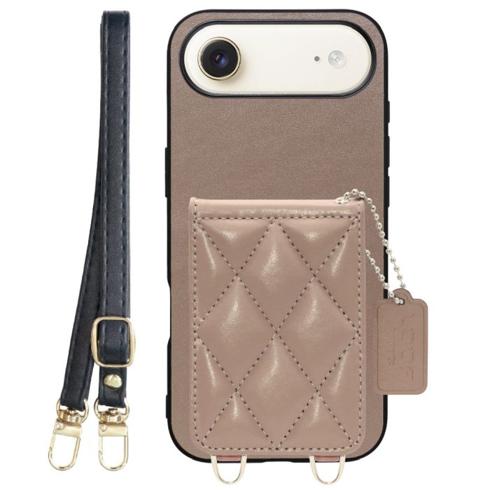 [ LOOF SWEET-SHELL SHOULDER  ] iPhone Air iPhone Air アイフォン エア iPhoneAir スマホケース キルティング加工のカードケース付き ロングストラップ付き マグネット内蔵 カード収納 本革 [ iPhone Air ]