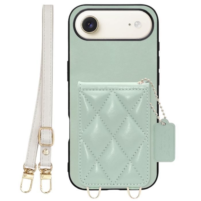 [ LOOF SWEET-SHELL SHOULDER  ] iPhone Air iPhone Air アイフォン エア iPhoneAir スマホケース キルティング加工のカードケース付き ロングストラップ付き マグネット内蔵 カード収納 本革 [ iPhone Air ]