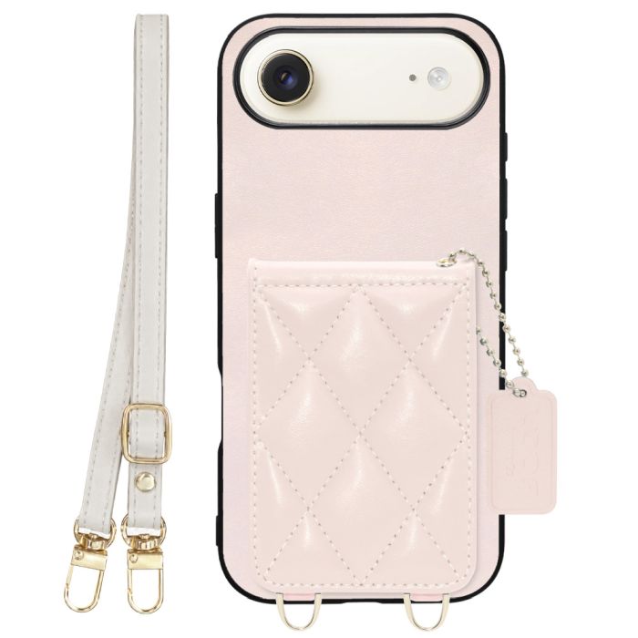 [ LOOF SWEET-SHELL SHOULDER  ] iPhone Air iPhone Air アイフォン エア iPhoneAir スマホケース キルティング加工のカードケース付き ロングストラップ付き マグネット内蔵 カード収納 本革 [ iPhone Air ]