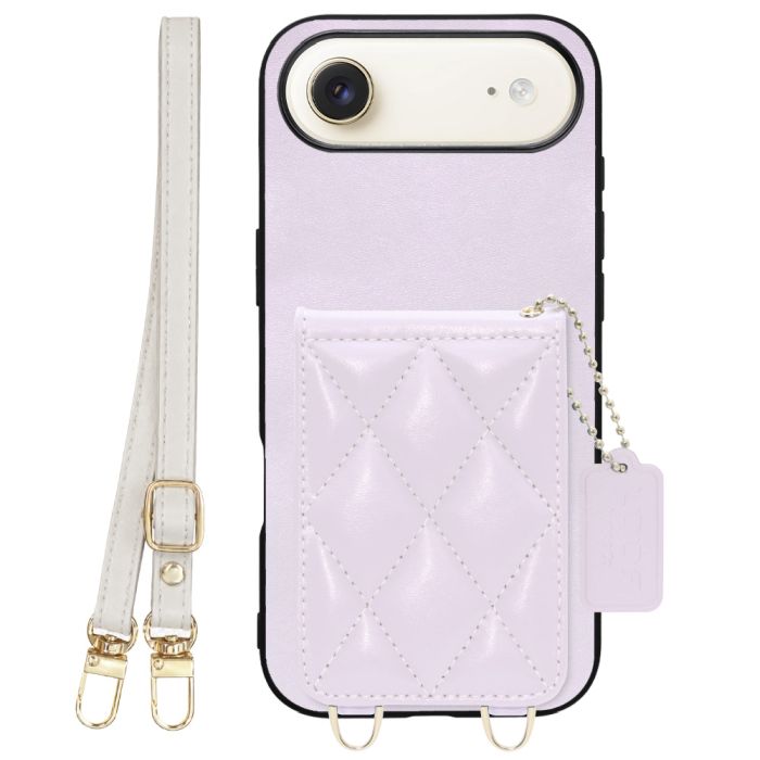 [ LOOF SWEET-SHELL SHOULDER  ] iPhone Air iPhone Air アイフォン エア iPhoneAir スマホケース キルティング加工のカードケース付き ロングストラップ付き マグネット内蔵 カード収納 本革 [ iPhone Air ]