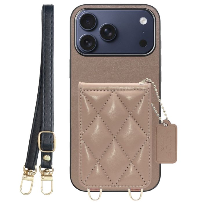 [ LOOF SWEET-SHELL SHOULDER  ] iPhone 17 Pro Max iPhone17 Pro Max アイフォン17 プロ マックス スマホケース キルティング加工のカードケース付き ロングストラップ付き マグネット内蔵 カード収納 本革 [ iPhone 17 Pro Max ]