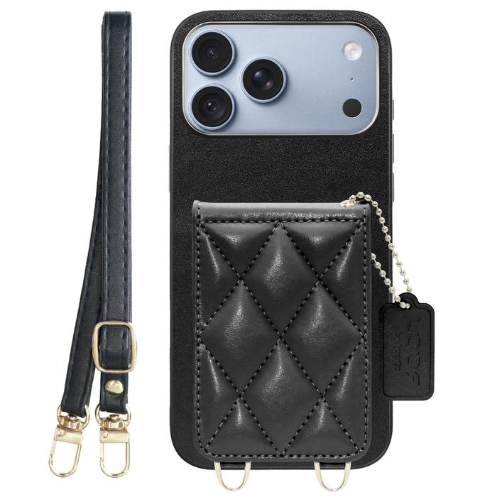 [ LOOF SWEET-SHELL SHOULDER  ] iPhone 18 Pro Max iPhone18 Pro Max アイフォン18 プロ マックス スマホケース キルティング加工のカードケース付き ロングストラップ付き マグネット内蔵 カード収納 本革 [ iPhone 18 Pro Max ]