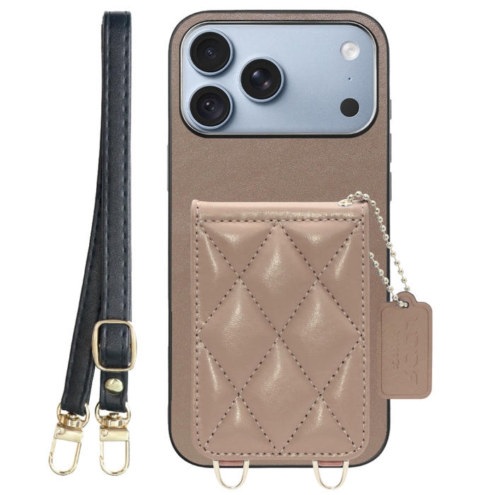 [ LOOF SWEET-SHELL SHOULDER  ] iPhone 18 Pro Max iPhone18 Pro Max アイフォン18 プロ マックス スマホケース キルティング加工のカードケース付き ロングストラップ付き マグネット内蔵 カード収納 本革 [ iPhone 18 Pro Max ]