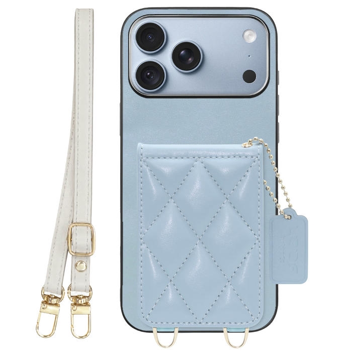 [ LOOF SWEET-SHELL SHOULDER  ] iPhone 18 Pro Max iPhone18 Pro Max アイフォン18 プロ マックス スマホケース キルティング加工のカードケース付き ロングストラップ付き マグネット内蔵 カード収納 本革 [ iPhone 18 Pro Max ]