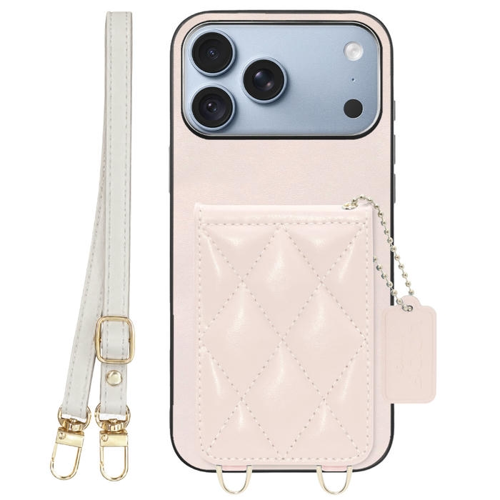 [ LOOF SWEET-SHELL SHOULDER  ] iPhone 18 Pro Max iPhone18 Pro Max アイフォン18 プロ マックス スマホケース キルティング加工のカードケース付き ロングストラップ付き マグネット内蔵 カード収納 本革 [ iPhone 18 Pro Max ]