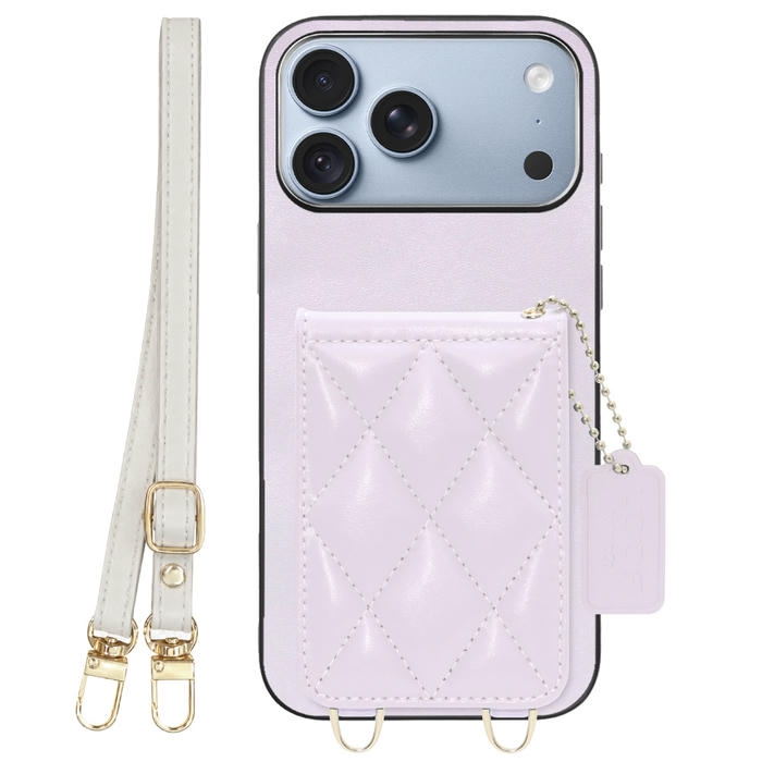 [ LOOF SWEET-SHELL SHOULDER  ] iPhone 18 Pro Max iPhone18 Pro Max アイフォン18 プロ マックス スマホケース キルティング加工のカードケース付き ロングストラップ付き マグネット内蔵 カード収納 本革 [ iPhone 18 Pro Max ]