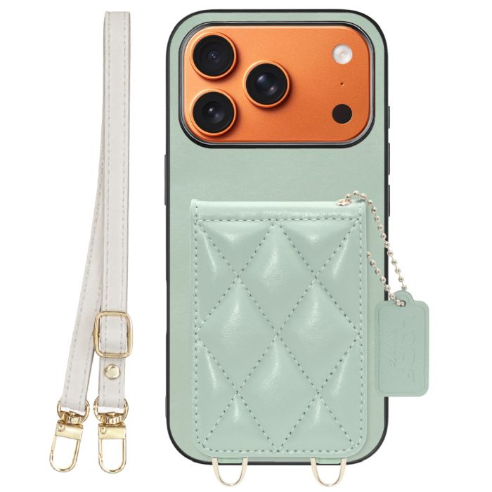 [ LOOF SWEET-SHELL SHOULDER  ] iPhone 17 Pro iPhone17 Pro アイフォン17 プロ スマホケース キルティング加工のカードケース付き ロングストラップ付き マグネット内蔵 カード収納 本革 [ iPhone 17 Pro ]