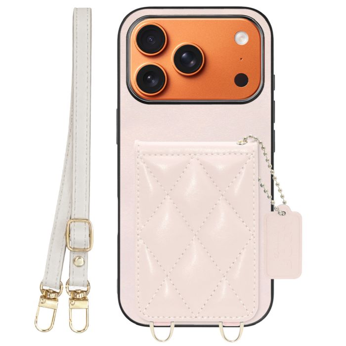 [ LOOF SWEET-SHELL SHOULDER  ] iPhone 17 Pro iPhone17 Pro アイフォン17 プロ スマホケース キルティング加工のカードケース付き ロングストラップ付き マグネット内蔵 カード収納 本革 [ iPhone 17 Pro ]