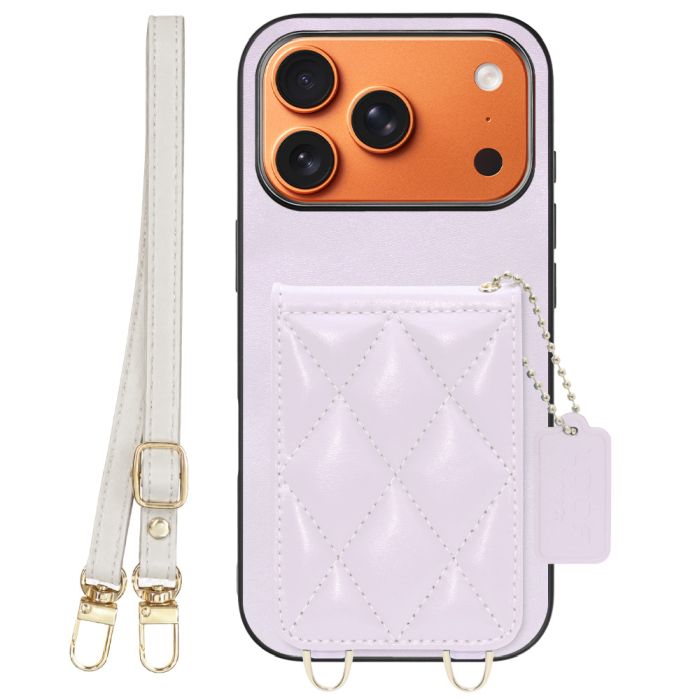 [ LOOF SWEET-SHELL SHOULDER  ] iPhone 17 Pro iPhone17 Pro アイフォン17 プロ スマホケース キルティング加工のカードケース付き ロングストラップ付き マグネット内蔵 カード収納 本革 [ iPhone 17 Pro ]