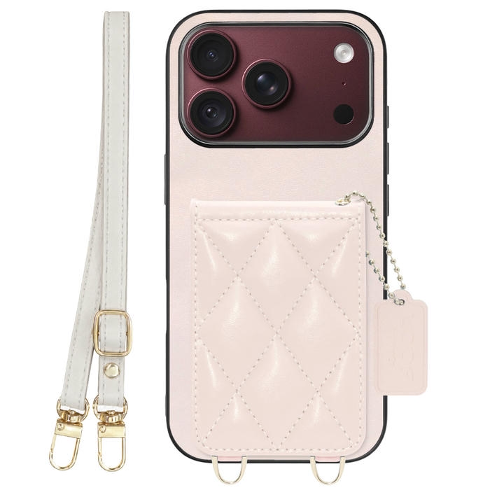 [ LOOF SWEET-SHELL SHOULDER  ] iPhone 18 Pro iPhone18 Pro アイフォン18 プロ スマホケース キルティング加工のカードケース付き ロングストラップ付き マグネット内蔵 カード収納 本革 [ iPhone 18 Pro ]