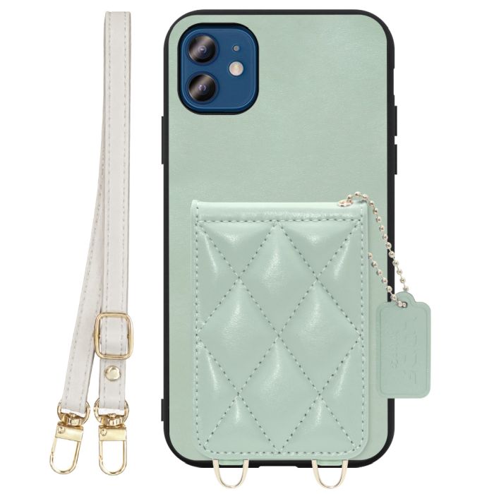 [ LOOF SWEET-SHELL SHOULDER  ] iPhone 12 / 12 Pro iphone12 iphone12pro 12pro 12プロ スマホケース キルティング加工のカードケース付き ロングストラップ付き マグネット内蔵 カード収納 本革 [ iPhone 12 / 12 Pro ]