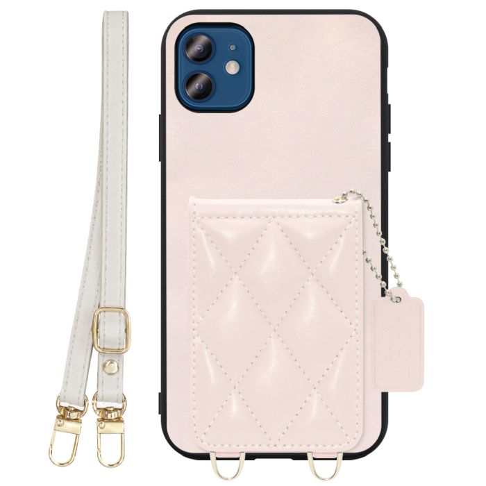 [ LOOF SWEET-SHELL SHOULDER  ] iPhone 12 / 12 Pro iphone12 iphone12pro 12pro 12プロ スマホケース キルティング加工のカードケース付き ロングストラップ付き マグネット内蔵 カード収納 本革 [ iPhone 12 / 12 Pro ]