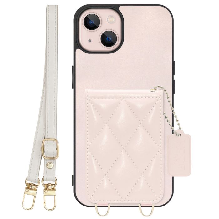 [ LOOF SWEET-SHELL SHOULDER  ] iPhone 13 iphone13 スマホケース キルティング加工のカードケース付き ロングストラップ付き マグネット内蔵 カード収納 本革 [ iPhone 13 ]
