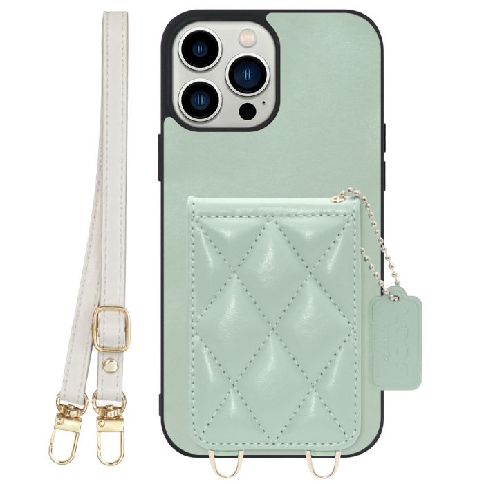 [ LOOF SWEET-SHELL SHOULDER  ] iPhone 13 Pro Max iphone13promax 13promax promax プロマックス スマホケース キルティング加工のカードケース付き ロングストラップ付き マグネット内蔵 カード収納 本革 [ iPhone 13 Pro Max ]