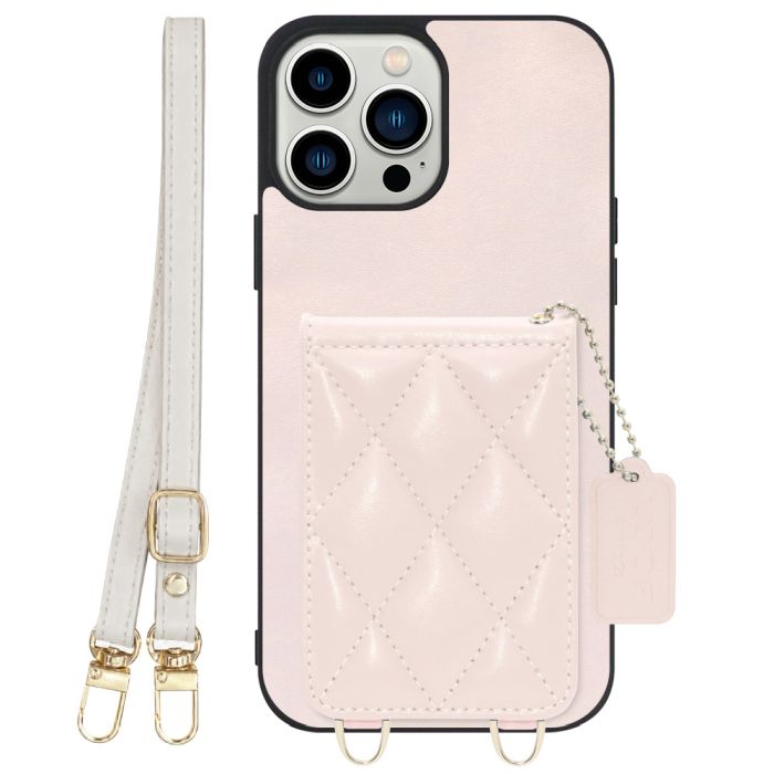 [ LOOF SWEET-SHELL SHOULDER  ] iPhone 13 Pro Max iphone13promax 13promax promax プロマックス スマホケース キルティング加工のカードケース付き ロングストラップ付き マグネット内蔵 カード収納 本革 [ iPhone 13 Pro Max ]