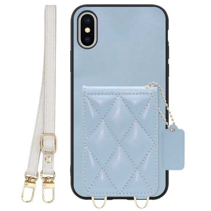 [ LOOF SWEET-SHELL SHOULDER  ] iPhone X / XS iPhonex iPhonexs スマホケース キルティング加工のカードケース付き ロングストラップ付き マグネット内蔵 カード収納 本革 [ iPhone X / XS ]