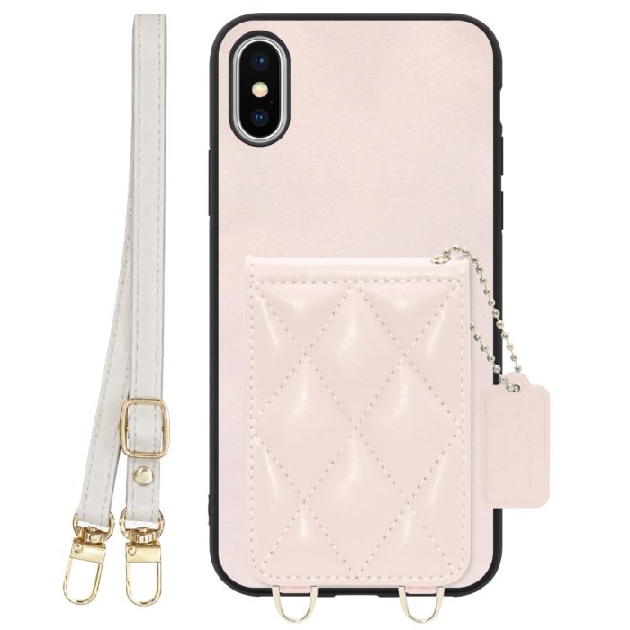 [ LOOF SWEET-SHELL SHOULDER  ] iPhone X / XS iPhonex iPhonexs スマホケース キルティング加工のカードケース付き ロングストラップ付き マグネット内蔵 カード収納 本革 [ iPhone X / XS ]