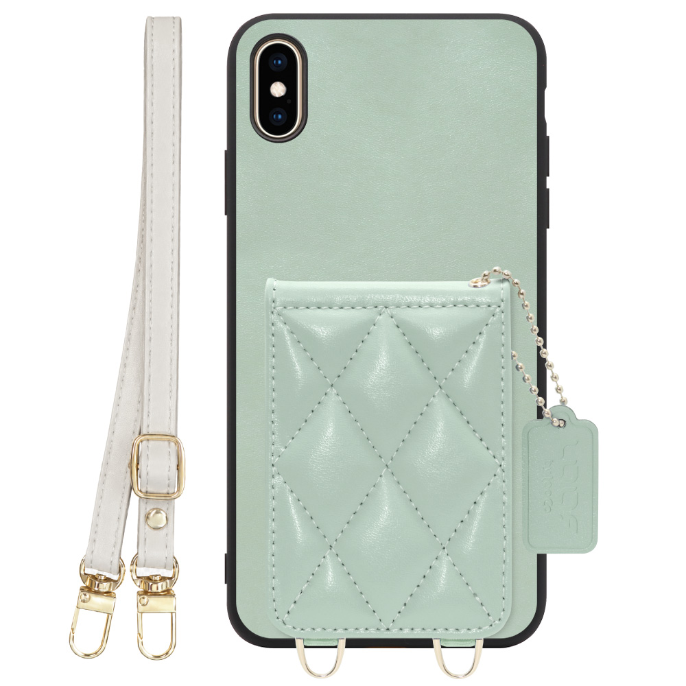 [ LOOF SWEET-SHELL SHOULDER  ] iPhone XS Max iPhonexsmax xsmax スマホケース キルティング加工のカードケース付き ロングストラップ付き マグネット内蔵 カード収納 本革 [ iPhone XS Max ]