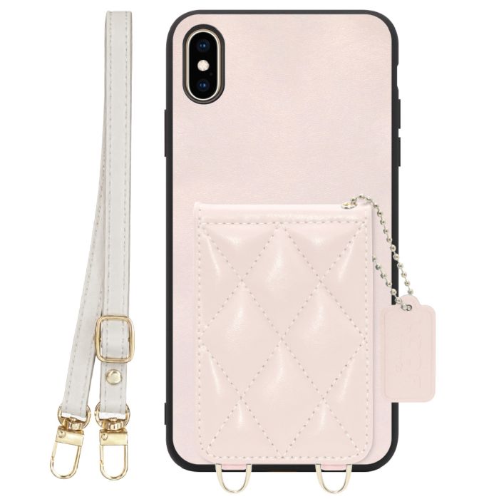 [ LOOF SWEET-SHELL SHOULDER  ] iPhone XS Max iPhonexsmax xsmax スマホケース キルティング加工のカードケース付き ロングストラップ付き マグネット内蔵 カード収納 本革 [ iPhone XS Max ]