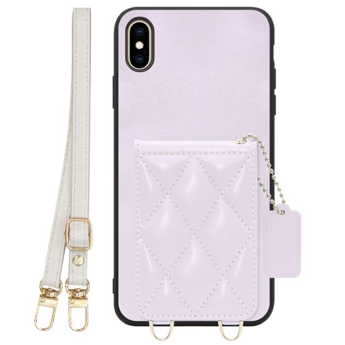 [ LOOF SWEET-SHELL SHOULDER  ] iPhone XS Max iPhonexsmax xsmax スマホケース キルティング加工のカードケース付き ロングストラップ付き マグネット内蔵 カード収納 本革 [ iPhone XS Max ]