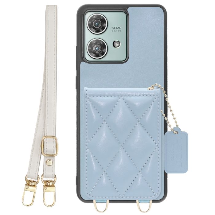 [ LOOF SWEET-SHELL SHOULDER  ] motorola edge 40 neo motorola edge40neo スマホケース キルティング加工のカードケース付き ロングストラップ付き マグネット内蔵 カード収納 本革 [ motorola edge 40 neo ]