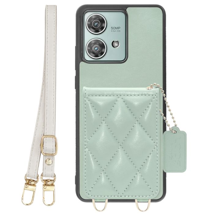 [ LOOF SWEET-SHELL SHOULDER  ] motorola edge 40 neo motorola edge40neo スマホケース キルティング加工のカードケース付き ロングストラップ付き マグネット内蔵 カード収納 本革 [ motorola edge 40 neo ]