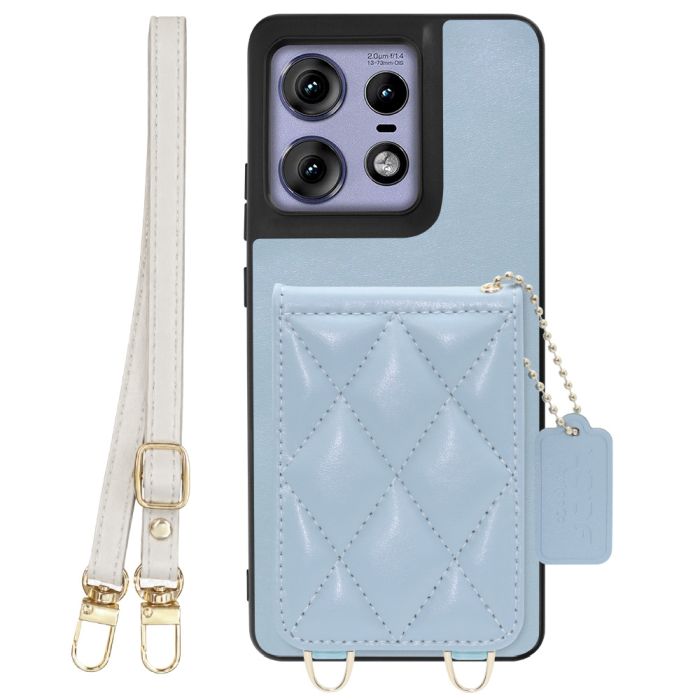 [ LOOF SWEET-SHELL SHOULDER  ] motorola edge 50 pro / 50s pro  スマホケース キルティング加工のカードケース付き ロングストラップ付き マグネット内蔵 カード収納 本革 [ motorola edge 50 pro / 50s pro ]