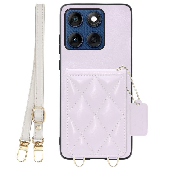 [ LOOF SWEET-SHELL SHOULDER  ] motorola edge 60 モトローラ XT2507-3 XT2507-6 スマホケース キルティング加工のカードケース付き ロングストラップ付き マグネット内蔵 カード収納 本革 [ motorola edge 60 ]