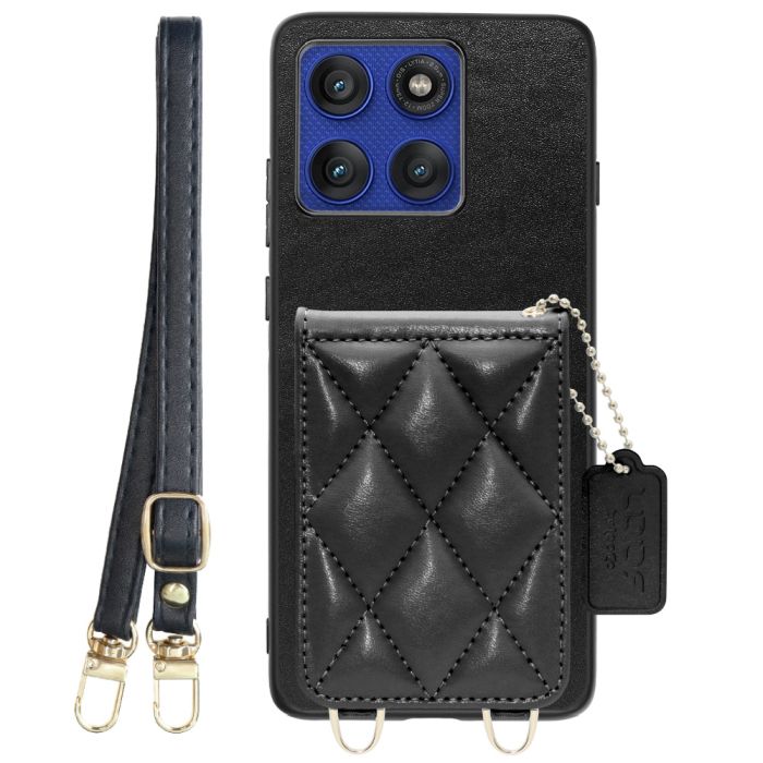 [ LOOF SWEET-SHELL SHOULDER  ] motorola edge 60 pro / 60s pro  スマホケース キルティング加工のカードケース付き ロングストラップ付き マグネット内蔵 カード収納 本革 [ motorola edge 60 pro / 60s pro ]
