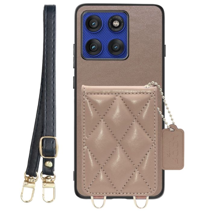 [ LOOF SWEET-SHELL SHOULDER  ] motorola edge 60 pro / 60s pro  スマホケース キルティング加工のカードケース付き ロングストラップ付き マグネット内蔵 カード収納 本革 [ motorola edge 60 pro / 60s pro ]