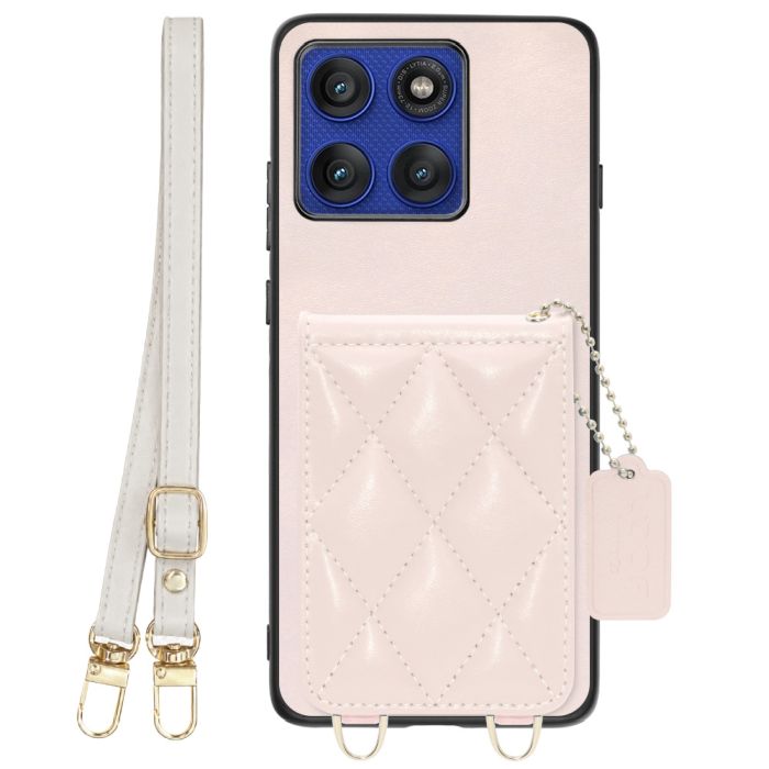 [ LOOF SWEET-SHELL SHOULDER  ] motorola edge 60 pro / 60s pro  スマホケース キルティング加工のカードケース付き ロングストラップ付き マグネット内蔵 カード収納 本革 [ motorola edge 60 pro / 60s pro ]