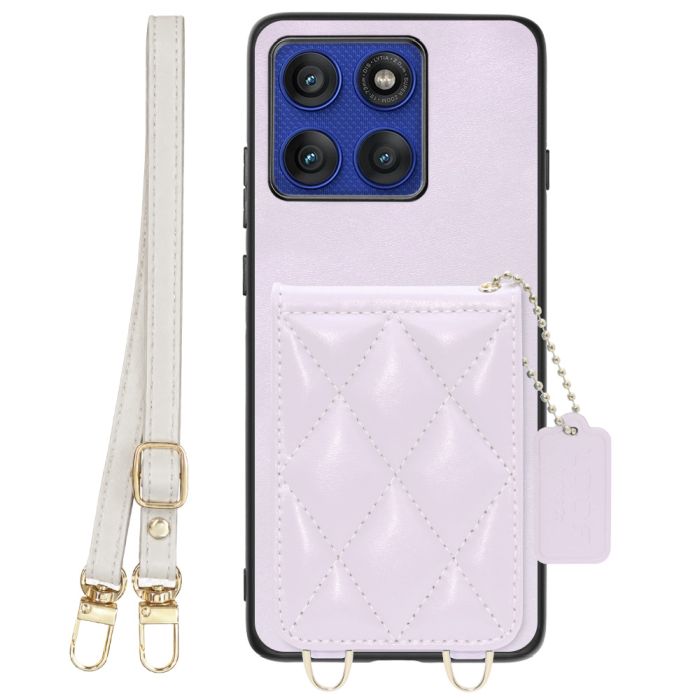 [ LOOF SWEET-SHELL SHOULDER  ] motorola edge 60 pro / 60s pro  スマホケース キルティング加工のカードケース付き ロングストラップ付き マグネット内蔵 カード収納 本革 [ motorola edge 60 pro / 60s pro ]