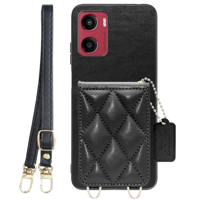 [ LOOF SWEET-SHELL SHOULDER  ] moto g05 motorola スマホケース キルティング加工のカードケース付き ロングストラップ付き マグネット内蔵 カード収納 本革 [ moto g05 ]