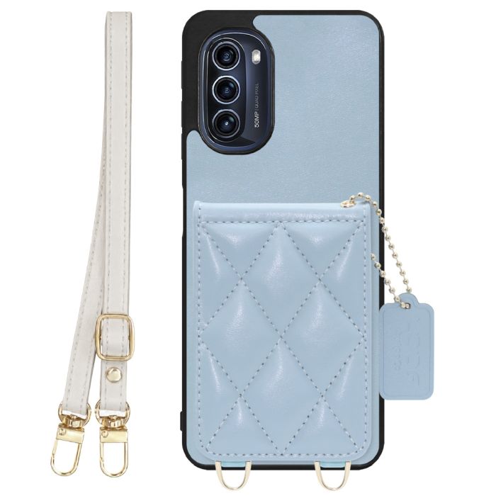 [ LOOF SWEET-SHELL SHOULDER  ] moto g52j 5G motog52j5g motog52j スマホケース キルティング加工のカードケース付き ロングストラップ付き マグネット内蔵 カード収納 本革 [ moto g52j 5G ]