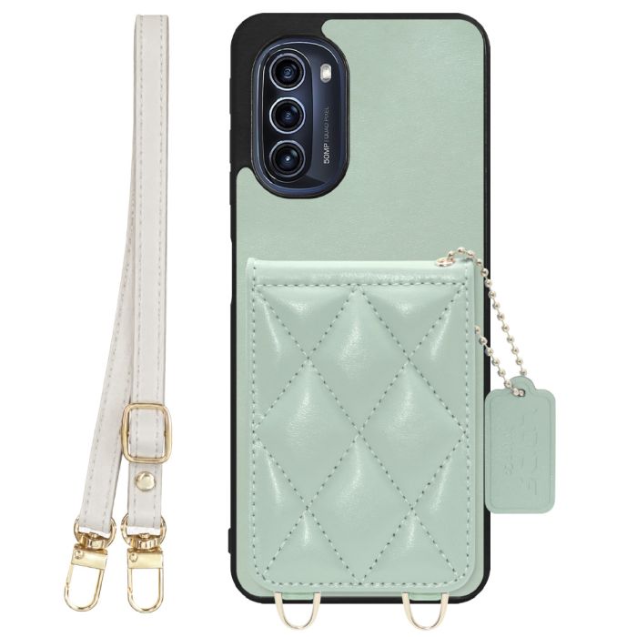 [ LOOF SWEET-SHELL SHOULDER  ] moto g52j 5G motog52j5g motog52j スマホケース キルティング加工のカードケース付き ロングストラップ付き マグネット内蔵 カード収納 本革 [ moto g52j 5G ]
