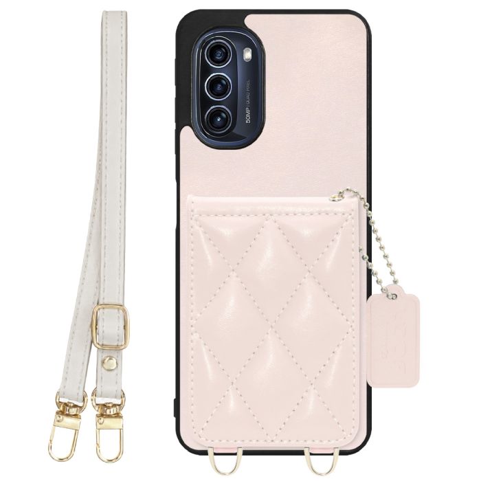 [ LOOF SWEET-SHELL SHOULDER  ] moto g52j 5G motog52j5g motog52j スマホケース キルティング加工のカードケース付き ロングストラップ付き マグネット内蔵 カード収納 本革 [ moto g52j 5G ]