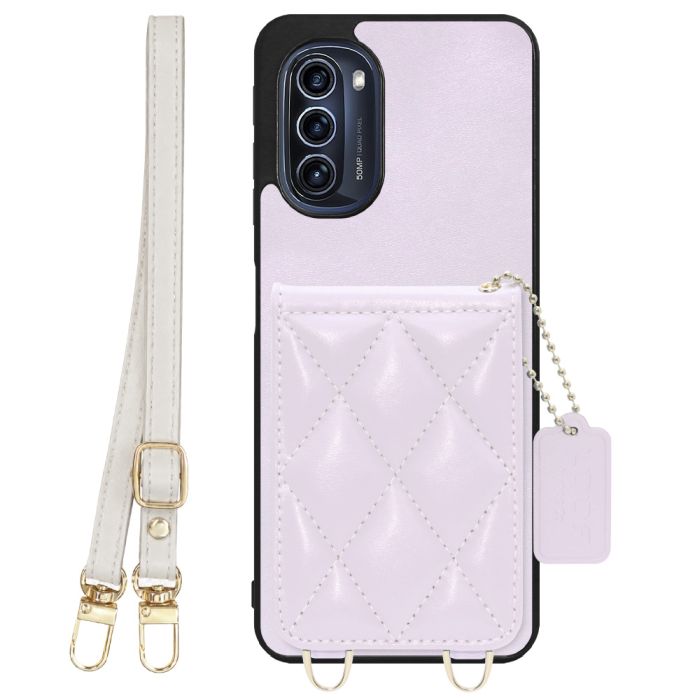 [ LOOF SWEET-SHELL SHOULDER  ] moto g52j 5G motog52j5g motog52j スマホケース キルティング加工のカードケース付き ロングストラップ付き マグネット内蔵 カード収納 本革 [ moto g52j 5G ]