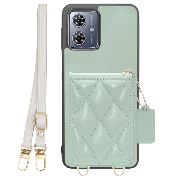 [ LOOF SWEET-SHELL SHOULDER  ] moto g64 5G / g64y 5G  スマホケース キルティング加工のカードケース付き ロングストラップ付き マグネット内蔵 カード収納 本革 [ moto g64 5G / g64y 5G ]